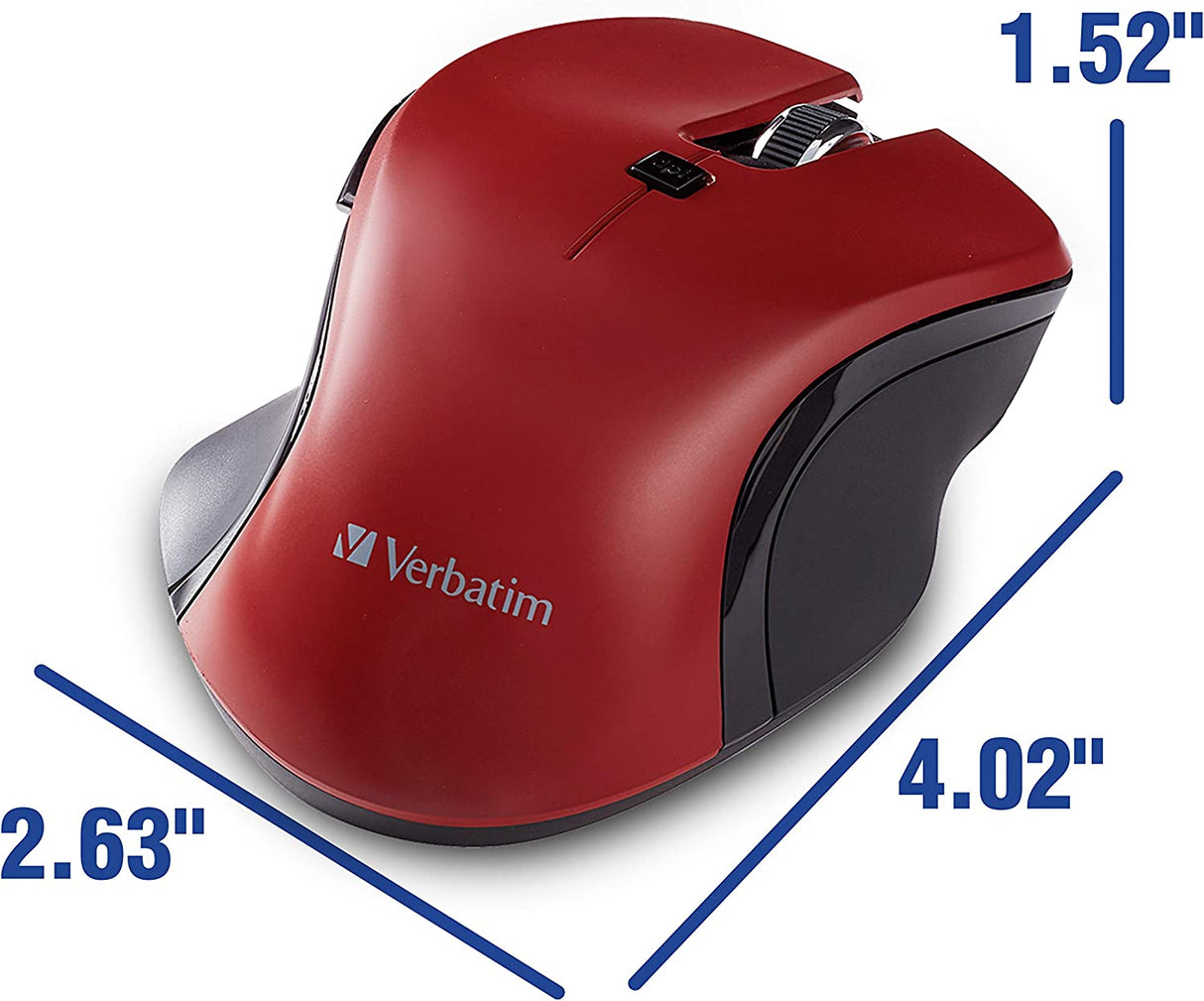 Verbatim USB-C™ Wireless Blue LED Mouse - Red