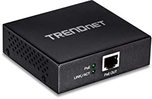 TRENDnet Gigabit PoE+ Repeater/Amplifier, 1 x Gigabit PoE+ In Port, 1 x Gigabit PoE Out Port, Extends 100m For Total Distance Up To 200m (656 ft), Supports PoE(15.4W) &amp; PoE+(30W), Black, TPE-E100 Up to 400m (1,312 ft) Gigabit PoE+