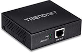 TRENDnet Gigabit PoE+ Repeater/Amplifier, 1 x Gigabit PoE+ In Port, 1 x Gigabit PoE Out Port, Extends 100m For Total Distance Up To 200m (656 ft), Supports PoE(15.4W) &amp; PoE+(30W), Black, TPE-E100 Up to 400m (1,312 ft) Gigabit PoE+