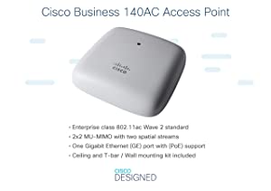 Cisco Systems Business 140AC Wi-Fi Access Point, 802.11ac, 2x2, 1 GbE Port, Ceiling Mount, Limited Lifetime Protection (CBW140AC-A-CA) CBW140AC / Ceiling or Wall / 1 pack