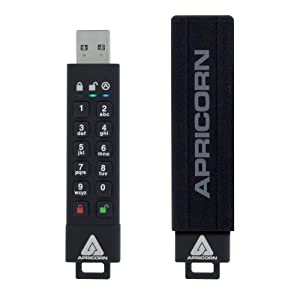 Apricorn 32GB Aegis Secure Key 3Z 256-bit AES XTS Hardware Encrypted FIPS 140-2 Level 3 Validated Secure USB 3.0 Flash Drive (ASK3Z-32GB)