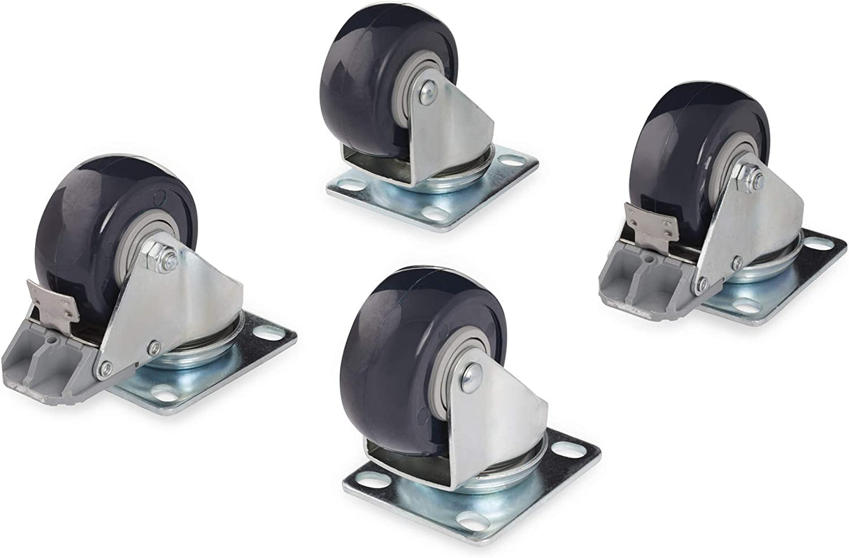 StarTech.com 4-Piece Caster Kit for Open Frame Rack - TAA Compliant Heavy Duty Casters - Includes Installation Hardware (4POSTCASTER)