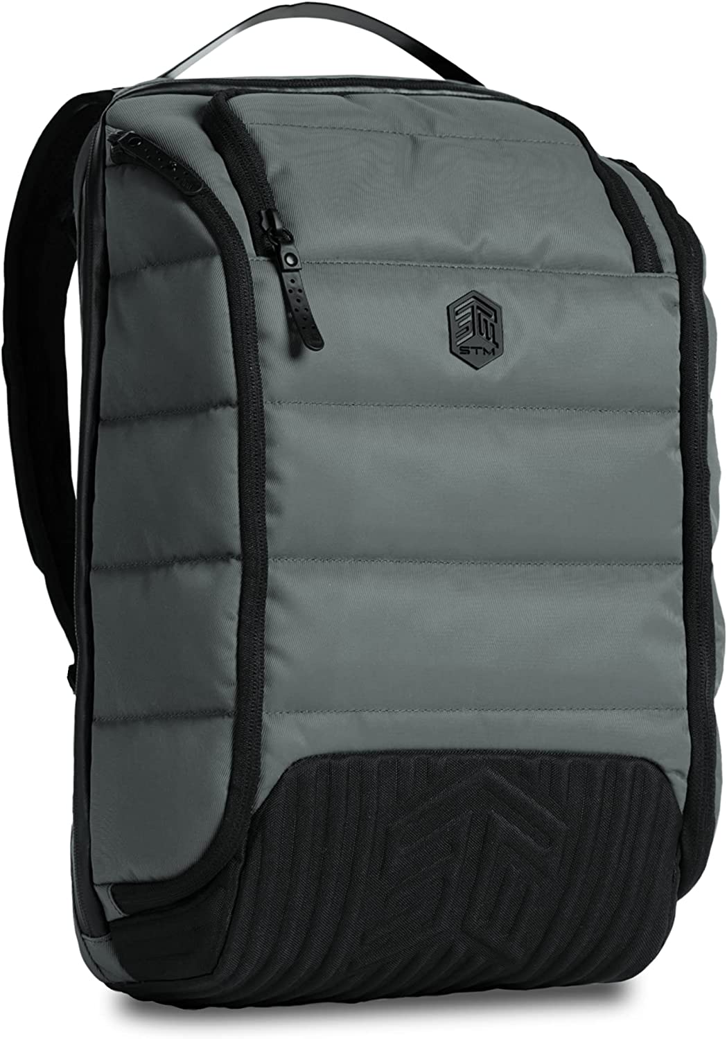 STM Dux 16L Premium Tech Backpack - Carry On Travel Laptop Backpack (Fits 15" Laptops) - Multi-Direction Cargo Access, Water Resistant &amp; Luggage Passthrough - Grey (stm-111-376P-03)