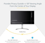 StarTech.com Monitor Privacy Screen for 24" Display - Computer Screen Security Filter - Blue Light Reducing Screen Protector Film - 16:10 Widescreen - Matte/Glossy - +/-30 Degree (PRIVACY-SCREEN-24MB) 16:10 24"