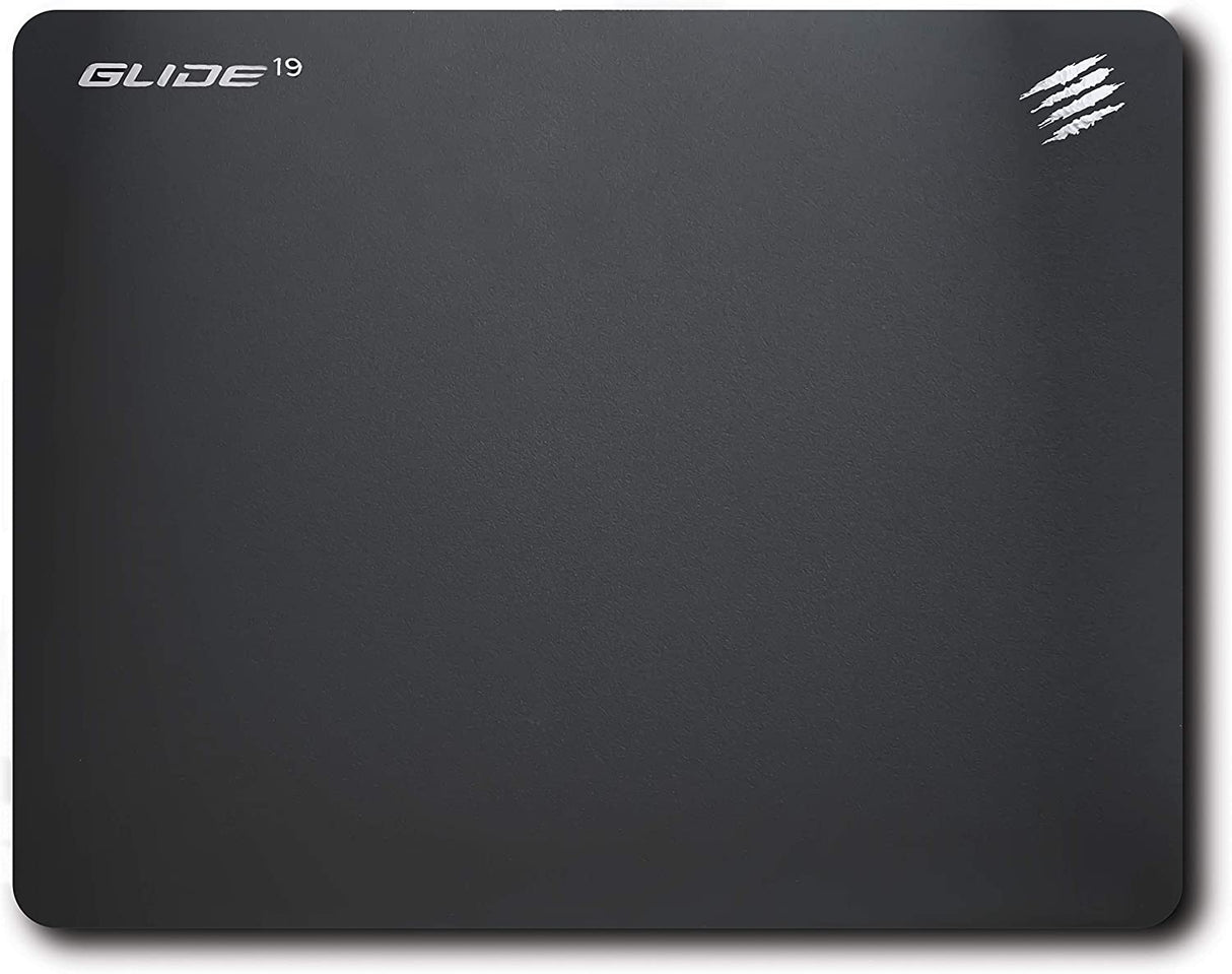 Mad Catz The Authentic G.L.I.D.E. 19 High Performance Gaming Mouse Pad Water Resistant Gaming Surface With Heat Bonded Edges And Non-Slip Silicone Base 12.4 x 15.4 in, Black Medium (0.1" x 15.4" x 12.4")
