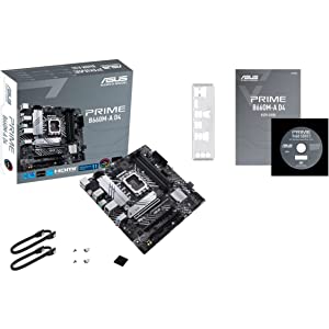 ASUS Prime B660M-A D4 LGA 1700(Intel 12th Gen) mATX Motherboard (PCIe 4.0, DDR4,2xM.2 Slots, 1Gb LAN,  DP,2 x HDMI, Rear USB 3.2 Gen 2, Front USB 3.2 Gen 1 Type-C, Aura Sync)