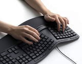 Microsoft Ergonomic Keyboard - Black. Wired, Comfortable, Ergonomic Keyboard with Cushioned Wrist and Palm Support. Split Keyboard. Dedicated Office Key.