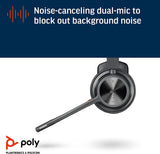 Poly (Plantronics + Polycom) Voyager 4310 UC Wireless Headset (Plantronics)-Single-Ear Headset w/Mic-Connect to PC/Mac via USB-A Bluetooth Adapter,Cell Phone via Bluetooth,Black,218470-02 USB-A Headset (Teams Version)