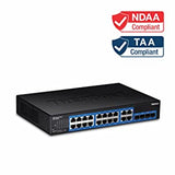 TRENDnet 20-Port Gigabit Web Smart Switch, 16 x Gigabit Ports, 4 x shared Gigabit Ports (RJ-45/SFP), VLAN, QoS, LACP, IPv6 Support, 40 Gbps Switching Capacity, Lifetime Protection, TEG-204WS,Black 20-Port Web Smart
