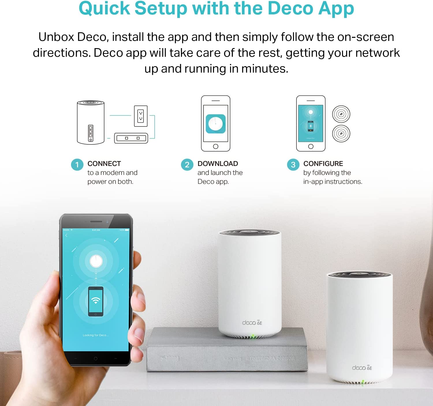 TP-Link Deco AXE5400 Tri-Band WiFi 6E Mesh System(Deco XE75