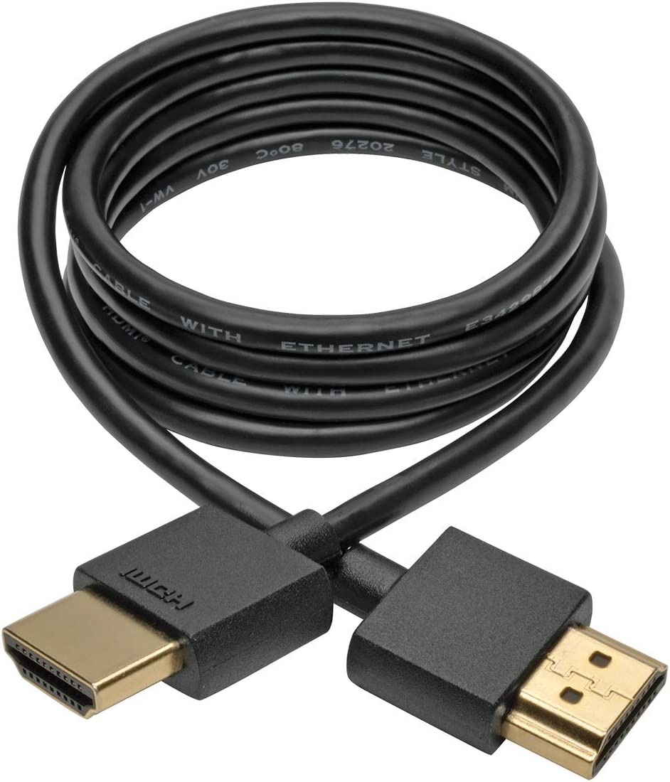 Tripp Lite Slim High-Speed HDMI Cable with Ethernet and Digital Video with Audio, UHD 4K x 2K (M/M), 3 ft. (P569-003-SLIM) 3 ft. Slim