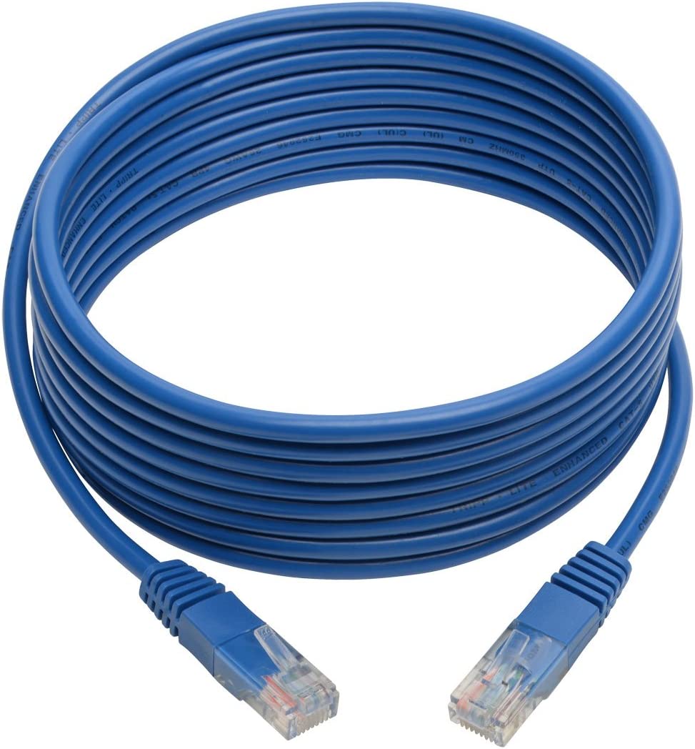 Tripp Lite Cat5 Cat5e Molded Patch Cable 350Mhz UTP Blue RJ45 M/M 12ft 12' (N002-012-BL)