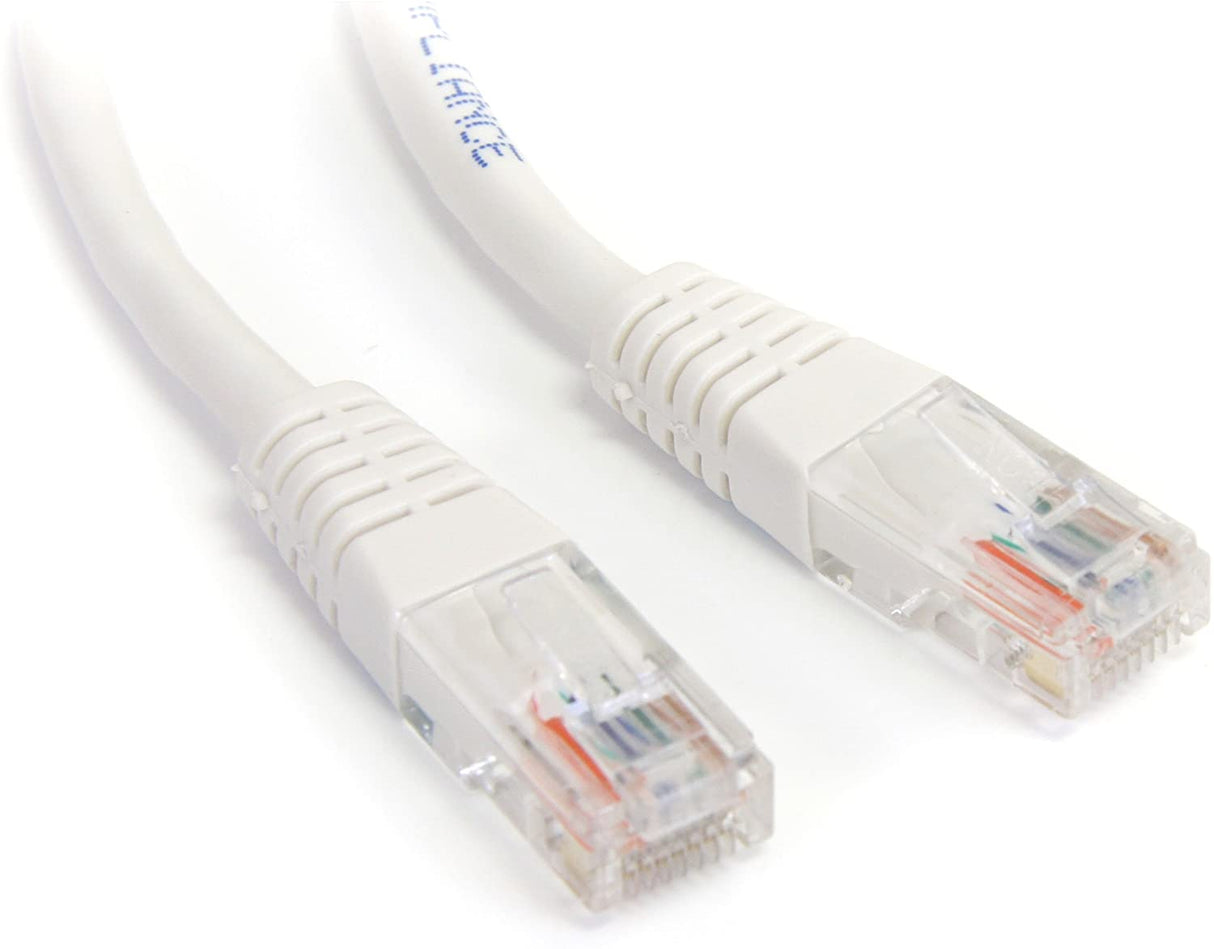 StarTech.com Cat5e Ethernet Cable - 1 ft - White - Patch Cable - Molded Cat5e Cable - Short Network Cable - Ethernet Cord - Cat 5e Cable - 1ft (M45PATCH1WH) 1 ft / 30cm White