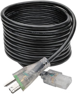 Tripp Lite Hospital Medical Power Cord, 13A, 16AWG, 5-15P to C13, Clear, 15' (P006-015-HG13CL) , Black 15 ft. 13A Clear