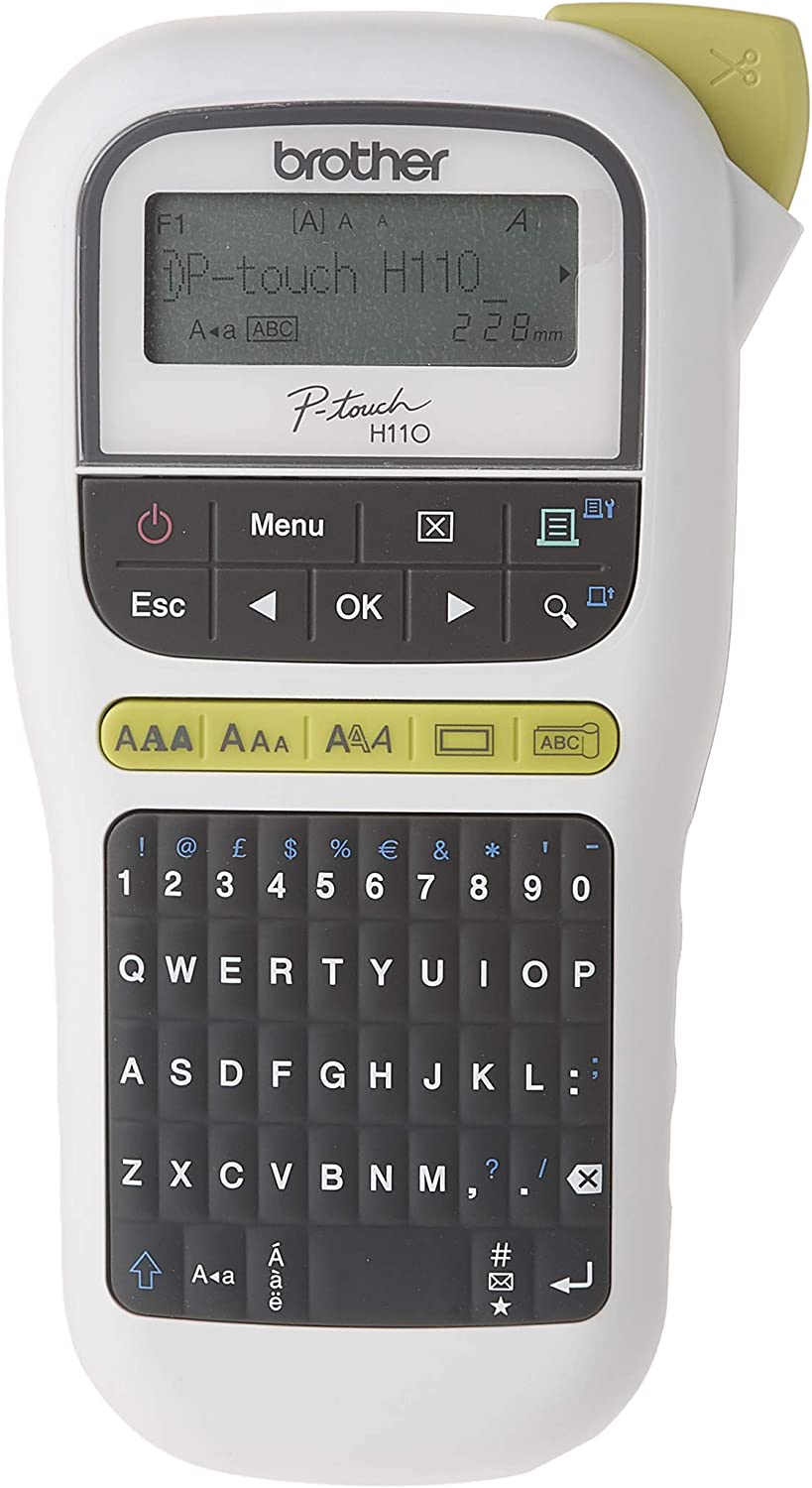 BROTHER PTH110 Easy, Portable Label Maker-Handheld Labeller, Black/White