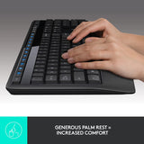 Logitech MK345 Wireless Combo Full-Sized Keyboard with Palm Rest and Comfortable Right-Handed Mouse, 2.4 GHz Wireless USB Receiver, Compatible with PC, Laptop 1 pack