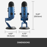 Blue microphones Blue Yeti USB Microphone for Recording, Streaming, Gaming, Podcasting on PC and Mac, Condenser Mic for Laptop or Computer with Blue VO!CE Effects, Adjustable Stand, Plug and Play – Midnight Blue