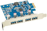 VisionTek Products Four Port USB 3.0 x1 PCIe Internal Card for PCs and Servers - 900870