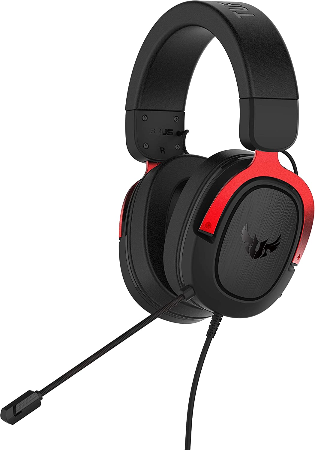 ASUS TUF Gaming H3 Wired Headset - Discord Certified Mic, 7.1 Surround Sound, 50mm Drivers, Lightweight, 3.5mm, for PC, Mac, PS4, Xbox One, Switch and Mobile Devices - Red