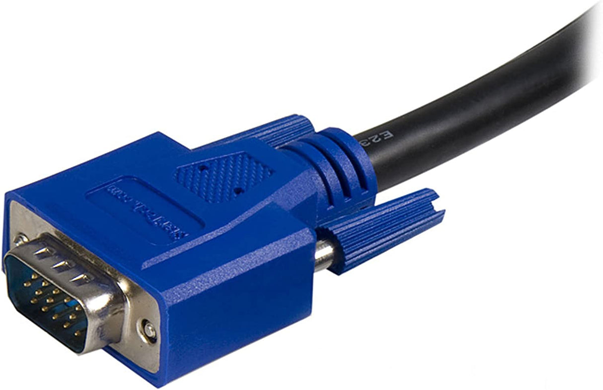 StarTech.com 10 ft 2-in-1 Universal USB KVM Cable - 10ft VGA KVM Cable - 10ft USB KVM Cable - 10ft KVM Switch Cable (SVUSB2N1_10),Black 10 ft USB