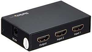 StarTech.com 2 Port HDMI Switch - 4K 60Hz - Supports HDCP - IR - HDMI Selector - HDMI Multiport Video Switcher - HDMI Switcher (VS221HD20)