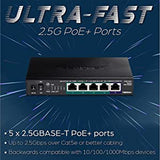 TRENDnet 5-Port Unmanaged 2.5G PoE+ Switch, Fanless, Compact Desktop Design, Metal Housing, 2.5GBASE-T Ports, IEEE 802.3bz, 55W PoE Budget, Black, TPE-TG350