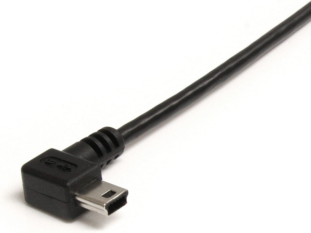 StarTech.com 3 ft. (0.9 m) Right Angle USB to Mini USB Cable - USB 2.0 A to Right Angle Mini B - Black - Mini USB Cable (USB2HABM3RA) 3 ft / 1m Right Angle