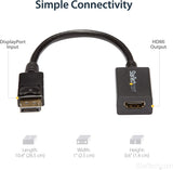 StarTech.com DisplayPort to HDMI Adapter - DP 1.2 to HDMI Video Converter 1080p - DP to HDMI Monitor/TV/Display Cable Adapter Dongle - Passive DP to HDMI Adapter - Latching DP Connector (DP2HDMI2) 8 inches Single