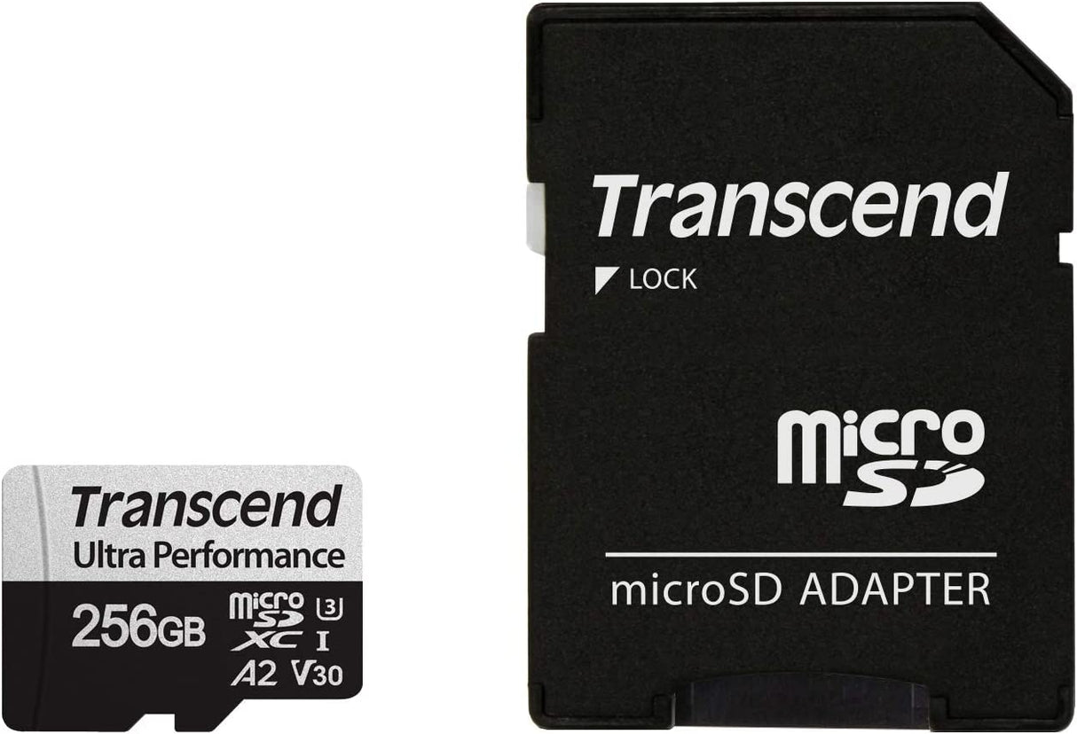 Transcend 256GB microSDXC 340S High Performance Memory Card UHS- I, U3, V30, A2, 4K, Full HD - TS256GUSD340S