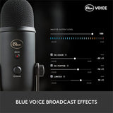 Logitech Blue Yeticaster Pro Broadcast Bundle with Yeti USB Microphone for Gaming, Recording, Streaming, Podcasting, Radius III Shockmount, Compass Mic Boom Arm, Blue VO!CE - Blackout
