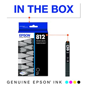 EPSON T812 DURABrite Ultra Ink Standard Capacity Black Cartridge (T812120-S) for Select Epson Workforce Pro Printers