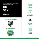 Clover imaging group Clover Remanufactured Toner Cartridge Replacement for HP Q7553X | Black | Extended Yield