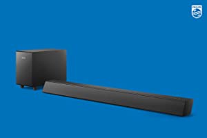 Philips B5306 2.1-Channel Soundbar with Wireless Subwoofer &amp; Roku TV Ready, Black