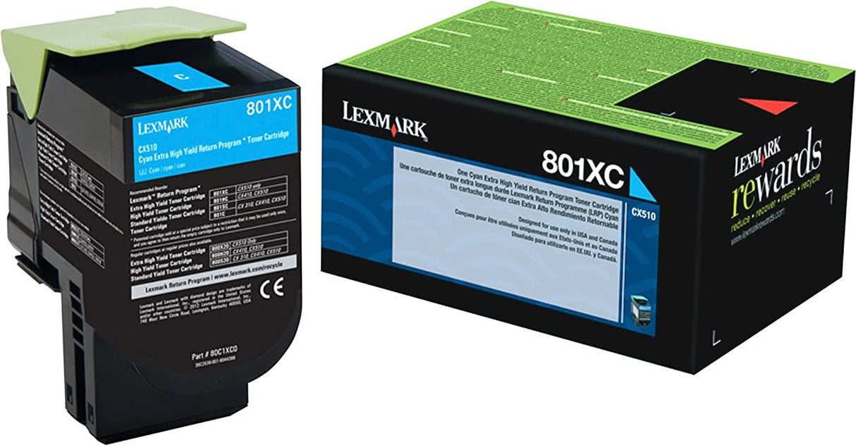 Lexmark 80C1XC0 Cyan Extra High Yield Return Program Toner