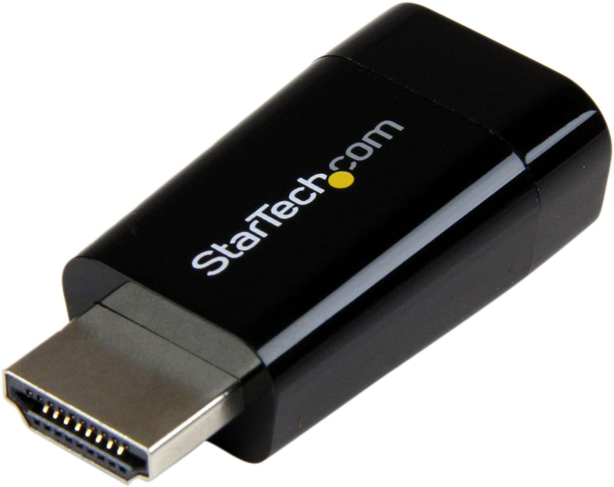 StarTech.com Compact HDMI to VGA Adapter Converter – Power Free HDMI Laptop to VGA Monitor / Projector Converter Box - 1920x1200 (HD2VGAMICRO) Standard Black