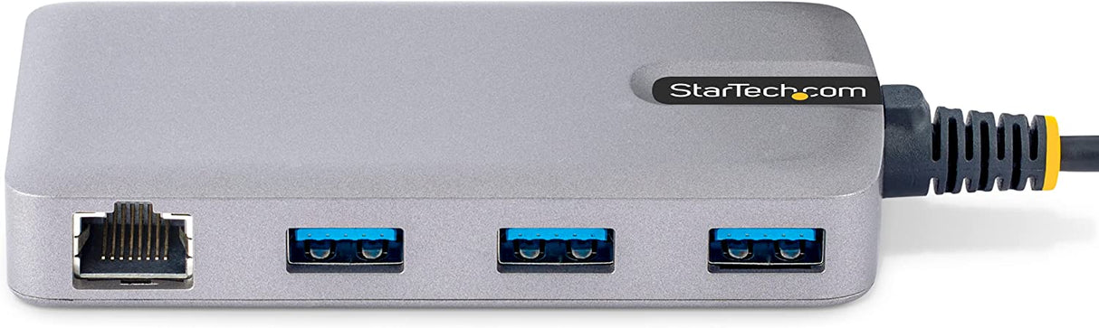 StarTech.com 3-Port USB-C Hub with Ethernet - 3X USB-A Ports, Gigabit Ethernet RJ45, USB 3.0 5Gbps, Bus-Powered, 1ft/30cm Long Cable - Portable Laptop USB Type-C Hub Adapter w/GbE (5G3AGBB-USB-C-HUB)
