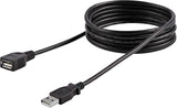StarTech.com 6 ft Black USB 2.0 Extension Cable A to A - M/F - USB extension cable - USB (M) to USB (F) - USB 2.0 - 6 ft - black - USBEXTAA6BK Black 6ft