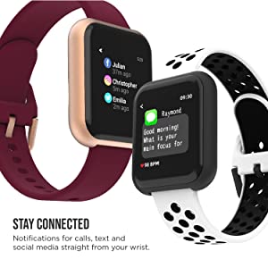 iTouch Air 3 Smartwatch Fitness Tracker for Men Women, with Heart Rate Tracker, Step Counter, Notifications, Sleep Monitor 40mm Black
