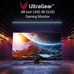 LG 48GQ900-B 48” Ultragear™ UHD OLED Gaming Monitor with Anti-Glare, 1.5M : 1 Contrast Ratio &amp; DCI-P3 99% (Typ.) with HDR 10.1ms (GtG) 120Hz Refresh Rate, HDMI 2.1 with 4-Pole Headphone Out