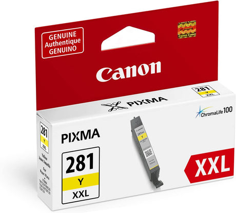 Canon CLI-281XXL YELLOW Compatible to TR7520,TR8520,TR8620,TS6120,TS6220,TS6320,TS702,TS8120,TS8220,TS8320,TS9120,TS9520 Printers Yellow XXL Ink