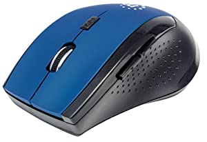 Manhattan Curve Wireless Optical Mouse - with Auto Power Management - for Laptops &amp; Computers - Blue, 179294