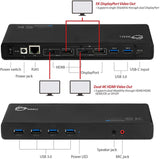 SIIG USB Type C 4K Dual Monitor Docking Station - Dual 4K@60HZ or Single 5K@60Hz Video Laptop Dock - Thunderbolt 3 Compatible (2 HDMI, 2 DisplayPort Outputs, Gigabit Ethernet, 6 USB 3.0 Ports)