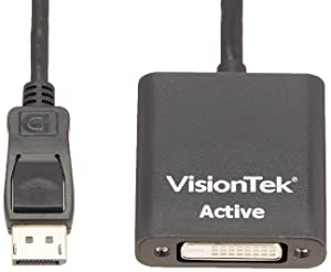 VisionTek DisplayPort to DVI-D Single Link Active Adapter, 7 Inches, Male to Female, for Lenovo, Dell, HP, Desktop Graphics and More (900340)