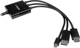 StarTech.com 2m 6 ft HDMI, DisplayPort or Mini DisplayPort to HDMI Converter Cable - HDMI, DP or Mini DP to HDMI Adapter Cable (DPMDPHD2HD),Black