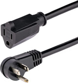 StarTech.com 3ft (1m) Power Extension Cord, Right Angle NEMA 5-15P to NEMA 5-15R, 13A 125V, 16AWG, Computer Power Extension Cord, Flat Extension Cord, AC Outlet Extension Cable, UL Listed (PAC101R3)