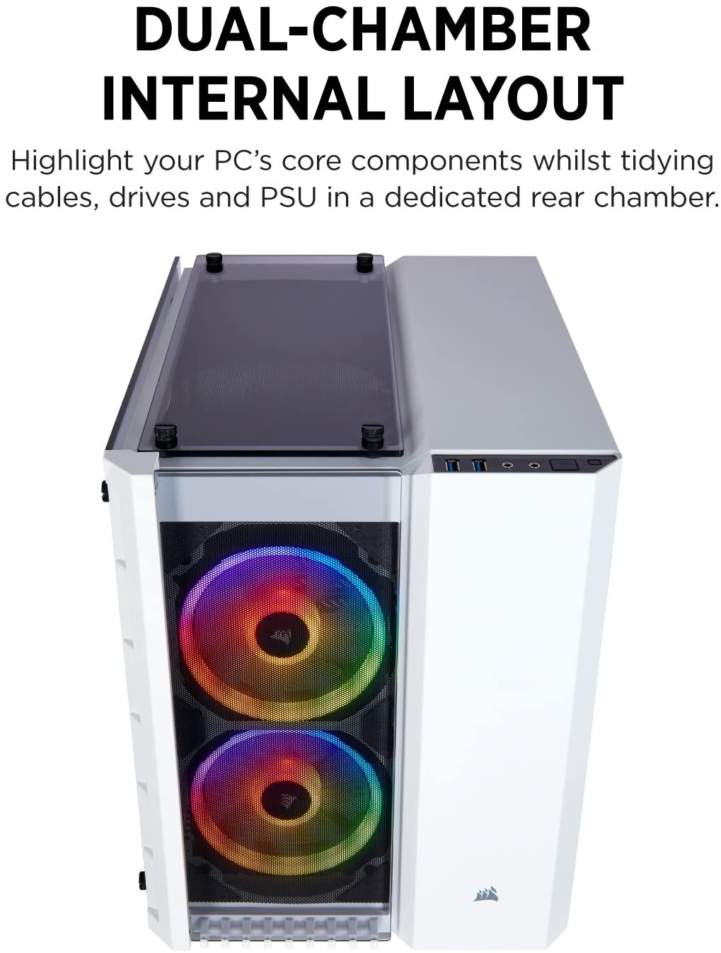 CORSAIR Crystal 280X RGB Micro-ATX Case, 2 RGB Fans, Lighting Node