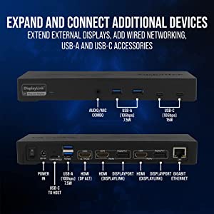 VisionTek VT7400 USB-C Docking Station, 3X 4K Displays, 100W Power Delivery, 3X HDMI, 2X DP, 4X USB, 2X USB-C, for Windows and MAC (Including M1 /M2) - 901502