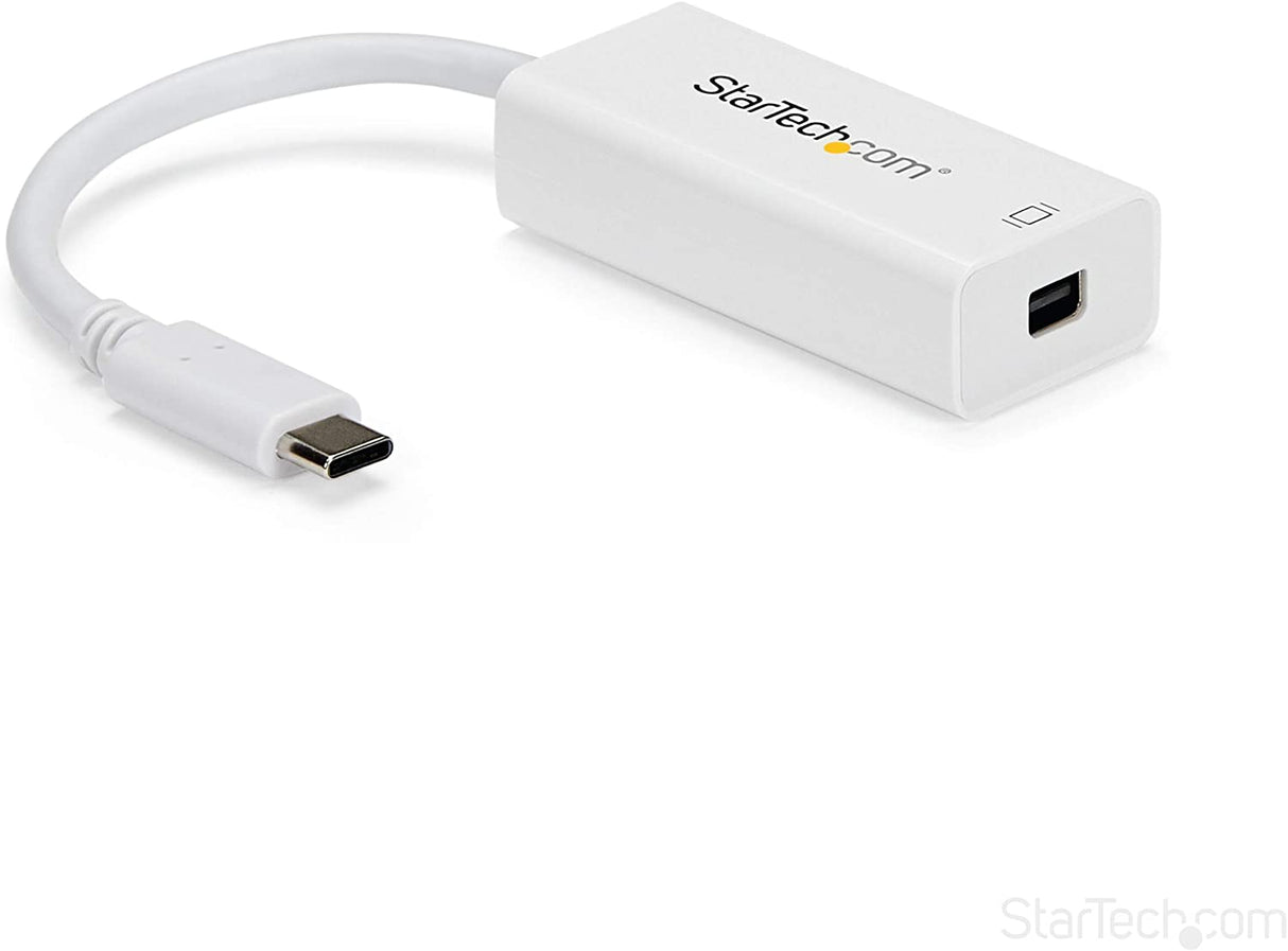 StarTech.com USB-C to Mini DisplayPort Adapter - 4K 60Hz - White - USB 3.1 Type-C to Mini DP Adapter (CDP2MDP) , Black