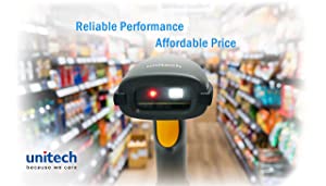 Unitech America 2D Imager Barcode Scanner, USB Wired, Read 3mil barcodes, PDF417, QR Code, Data Matrix, Aztec Code, IP54, 1.5M Drop, Connect Smart Phone, Tablet, PC (MS838-2UCB00-SG)