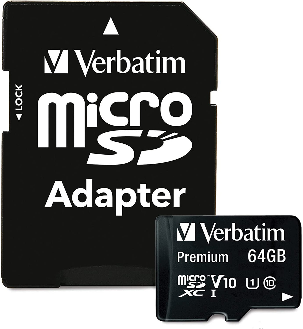 Verbatim 64GB Premium MicroSDXC Memory Card with Adapter, UHS-I V10 U1 Class 10 (44084)